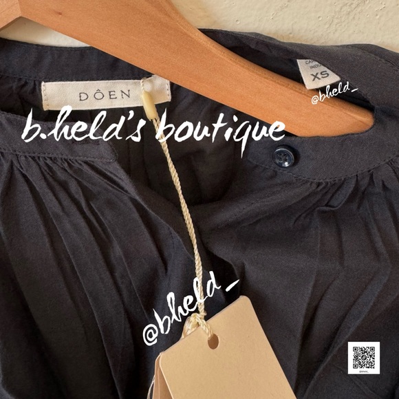 Dôen Jane Blouse in Navy Blue Organic Cotton Viscose Size XS Brand New NWT - Picture 7 of 10